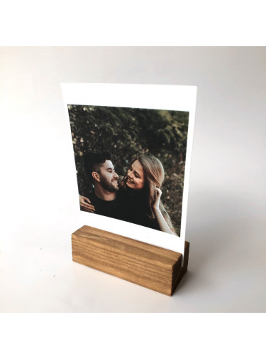 Rectangular Block Wooden Photo Stand (7cm)