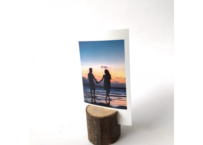 Wooden Stump Photo Stand
