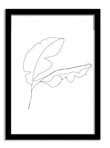 Line Art Framed Print - Banana Leaf