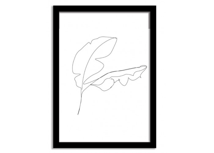 Line Art Framed Print - Banana Leaf