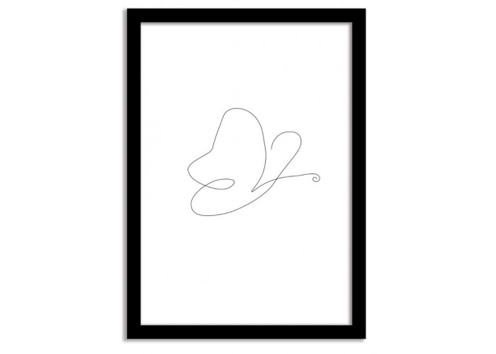 Line Art Framed Print - Holly Blue