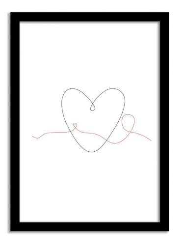 Line Art Framed Print - Heartbeat