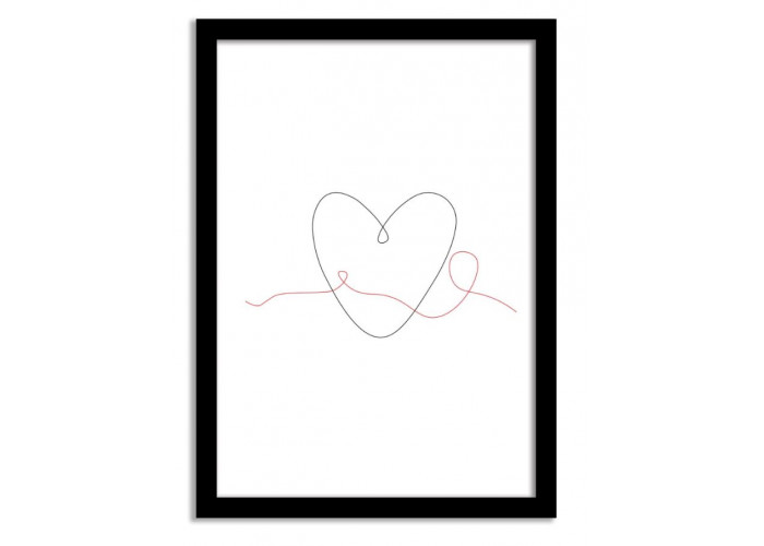 Line Art Framed Print - Heartbeat