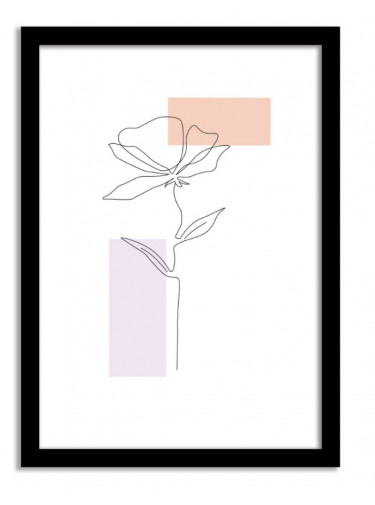 Line Art Framed Print - Hibiscus