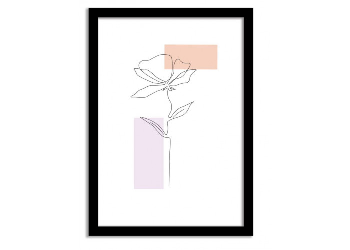 Line Art Framed Print - Hibiscus