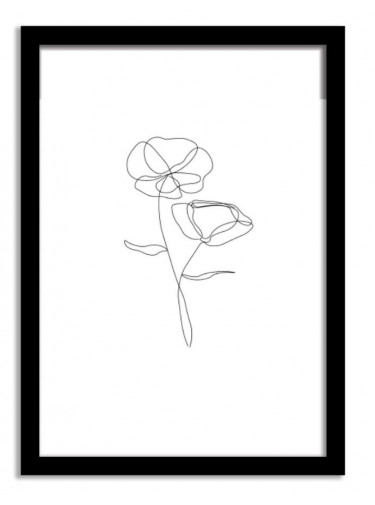 Line Art Framed Print - Poppy