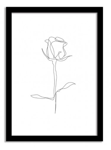 Line Art Framed Print - Rose