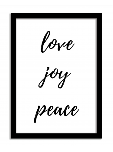 Quotes Framed Print - Love Joy Peace