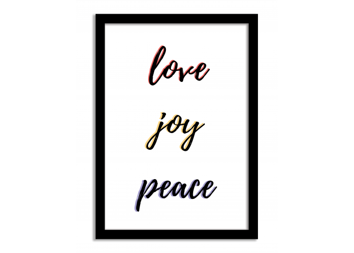 Quotes Framed Print - Love Joy Peace - Coloured