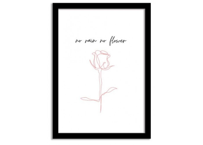 Quotes Framed Print - No Rain No Flower