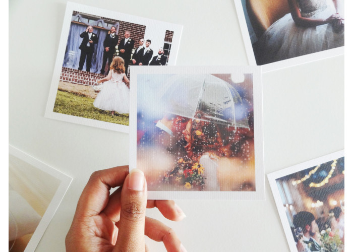 Square Wedding photocards with borders Square Wedding photocards with borders